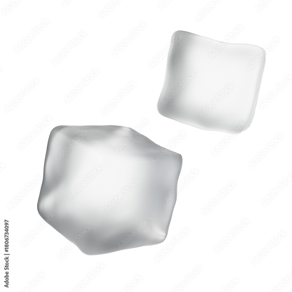 Naklejka premium Ice cubes isolated transparent background 3d rendering PNG