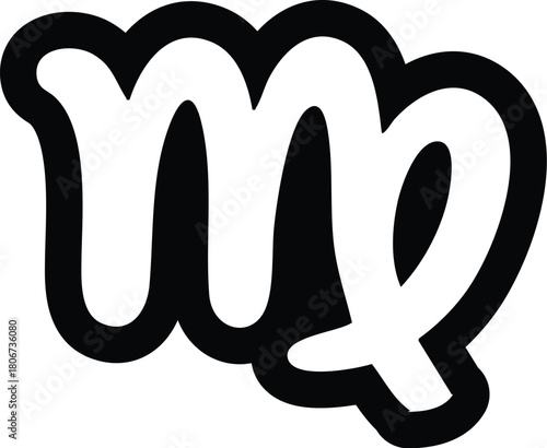 Virgo icon sign zodiac vector design for crafts and SVG cut  Vector illustration of the Virgo zodiac symbol in a clean graphic style ideal for Cricut, HTV, and craft projects. Zodiac Print logo