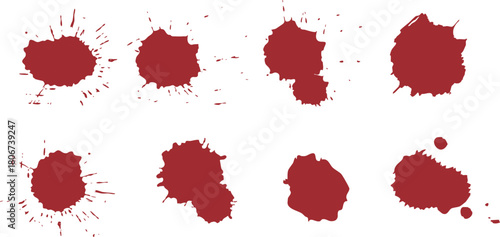 血痕・血のベクター素材のセット　赤
