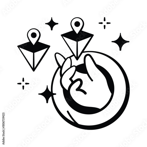 Interactive immersive technology icon for futuristic digital experiences.