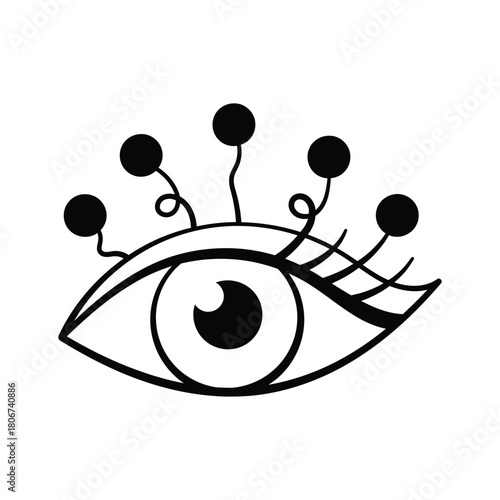 AI powered bionic eye symbolizing advanced vision technology, modern vector