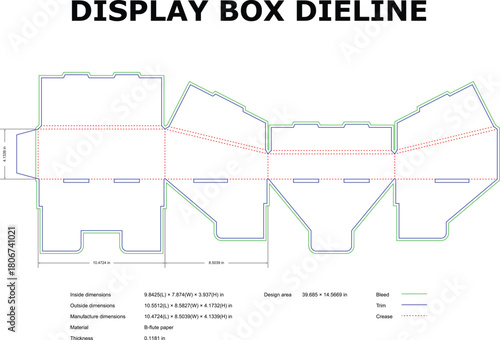 Display Box Packaging Dieline Template