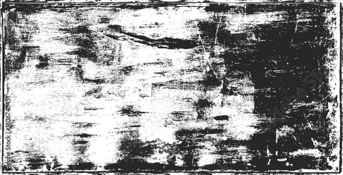 Black and white grunge textured. Distress overlay texture. Abstract surface dust and rough dirty wall background concept. Worn, torn, weathered effect. Vector illustration, EPS 10.