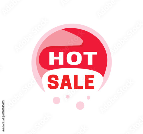 Hot sale banner circle bright colour design. Marketing or shop banner promoting elements. Vector