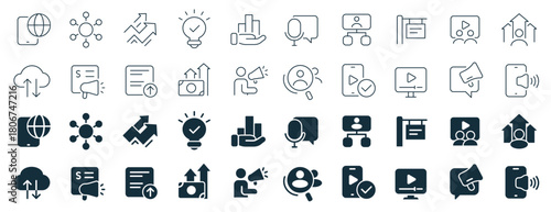 Advertising excellent icons collection in two different styles