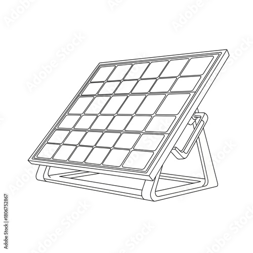Solar panel on a stand for generating electricity from sunlight, a sustainable and renewable energy source isolated on