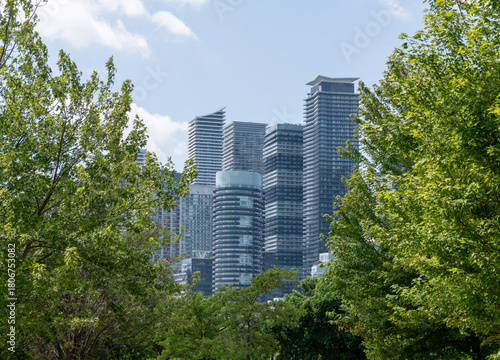 modern  buildings blue sky