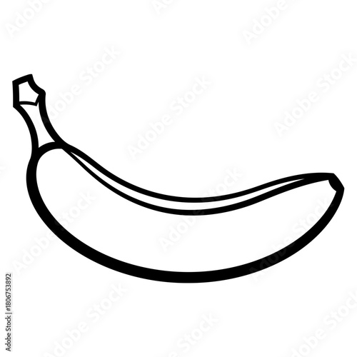 Minimalist banana illustration isolated on, showcasing a simple and clean design of the popular tropical fruit