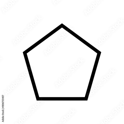A simple pentagon isolated on, its five sides forming a geometric shape with clean lines and a balanced, symmetrical appearance