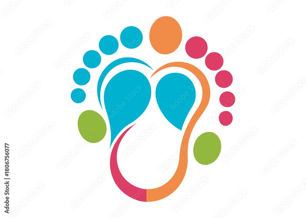 Fototapeta premium baby feet logo silhouette vector, baby foot logo icon vector silhouette, foot print vector illustration logo, silhouette of baby footprints icon vector silhouette design on white background