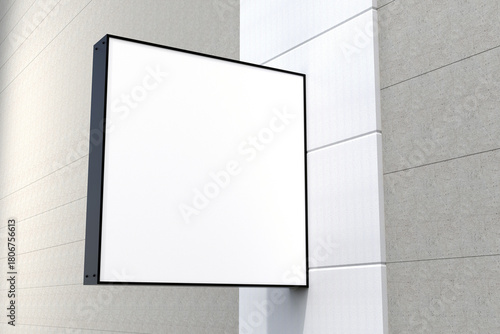 Display your brand brilliantly with this modern square light box sign mockup ready for your custom design