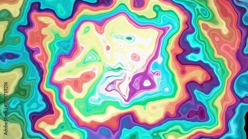 A vibrant abstract background featuring swirling rainbow psychedelic colors with smooth, fluid shapes. digital design, branding, or creative visual projects.