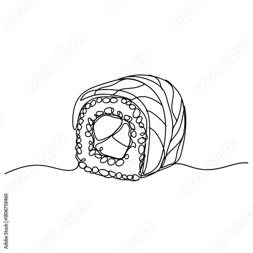 Sushi roll isolated on, a simple and minimalist design, perfect for adding a touch of elegance and sophistication to your dining experience