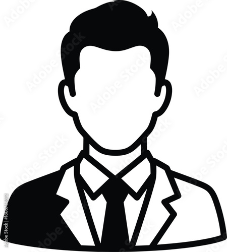 Stock vector of faceless businessman avatar in suit and tie illustration eps silhouette