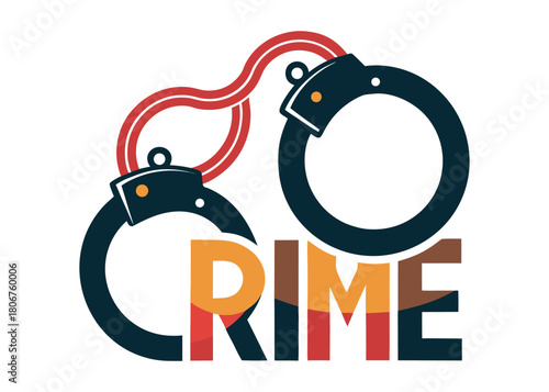 Handcuffs crime vector silhouette logo illustration handcuffs logo icon silhouette vector, police handcuff silhouette vector, handcuffs arrest criminal logo silhouettes vector on a white background