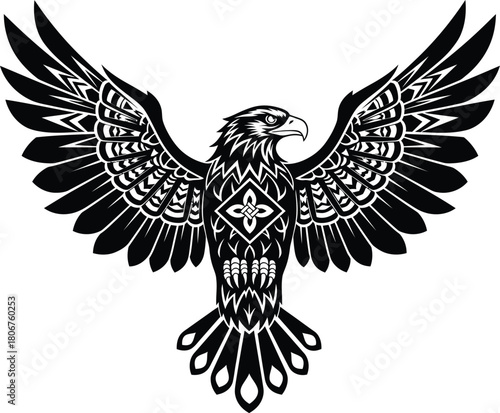 Eagle vector illustration majestic bird of prey tattoo design graphic art eps silhouette