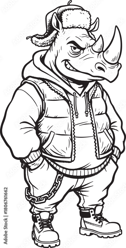 Fototapeta premium Cool rhino