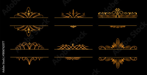 set of luxury titile frame vintage style