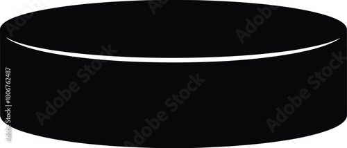 Black hockey puck vector illustration for sports equipment and games use eps silhouette