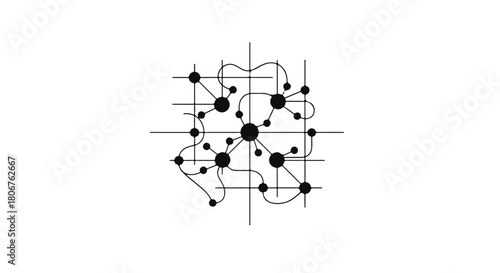 Abstract network of interconnected nodes and lines symbolizing complex systems and data flow.