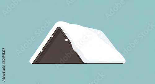 Illustration of a snowcovered roof, isolated on this simple yet evocative design captures the essence of winter and the cozy feeling of home during the snowy season