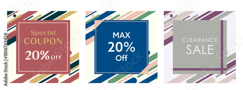 おしゃれでポップなセール用バナーデザインセット｜Coupon・Sale・Campaign素材