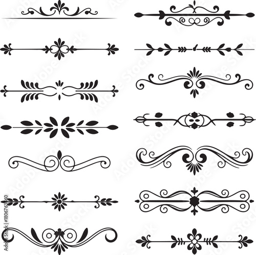 Set of vector decorative dividers design elements