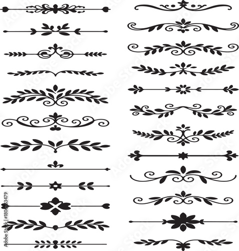 Collection of decorative delimiters design vector set