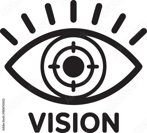 Vision eye target with slogan vector illustration