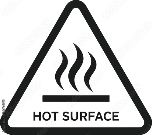 Warning sign hot surface danger symbol vector illustration caution alert label alert symbol vector