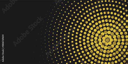 Abstract gold dotted halftone background. Vector illustration.