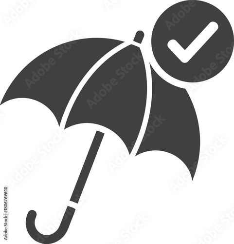 Secure umbrella protection guaranteed safety assurance approved shield protection concept vector