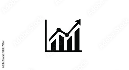 Simple graphic showing upward trend and growth, symbolizing success and progress.