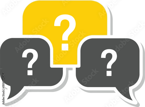 Speech bubbles with question marks communicating uncertainty problem solving and confusion vector