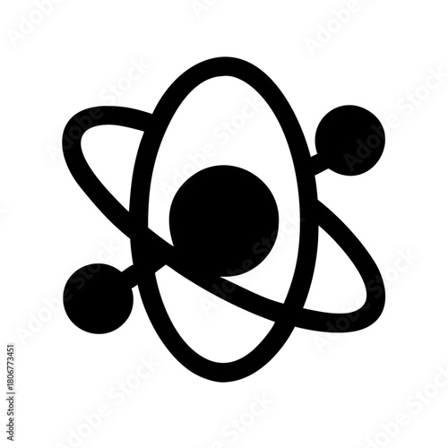 atom model orbiting electrons silhouette icon