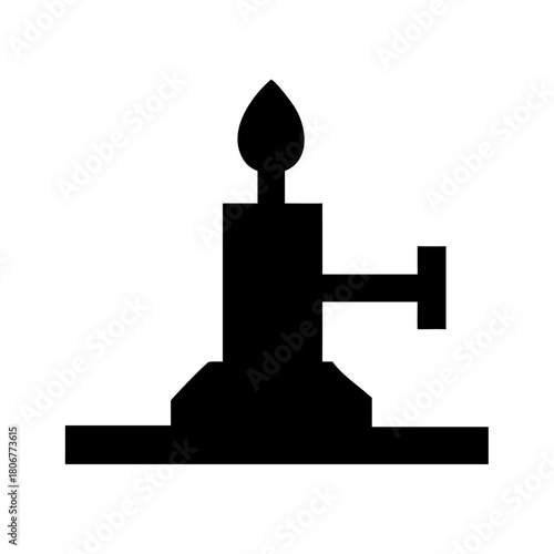 bunsen burner lab flame silhouette icon