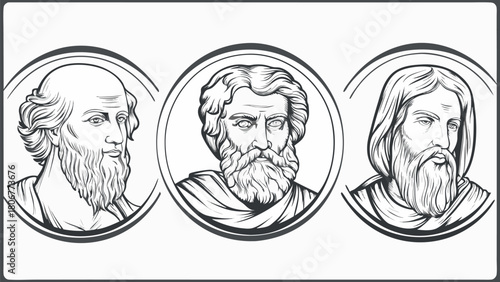 Illustrious philosophers icons, a timeless tribute to intellectual giants of history and classical antiquity