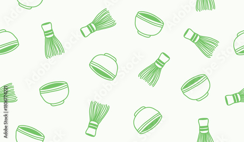Cute matcha pattern background vector design