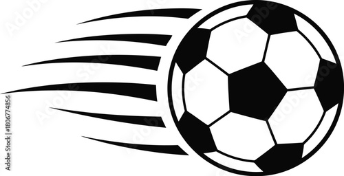 Dynamic soccer ball motion speed trails graphic element football game action sport vector
