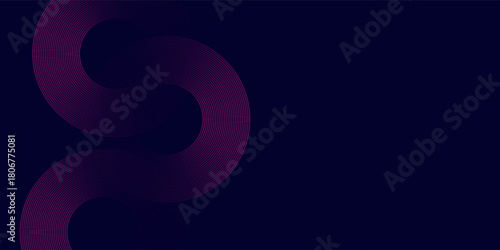 Dark abstract background with glowing circles. Swirl circular lines element gradient