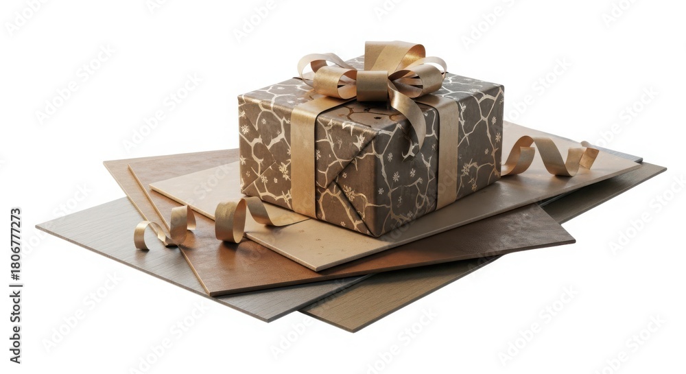 Fototapeta premium Exquisite gift box with elegant bow detailed festive packaging for special occasions and celebrations