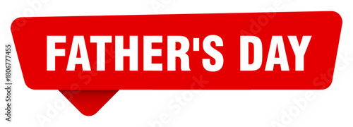 father's day red sticker isolated on transpatent background. father's day sign
