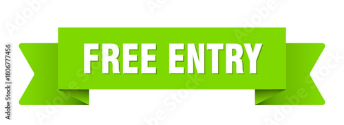 free entry ribbon isolated on transparent background. free entry ribbon