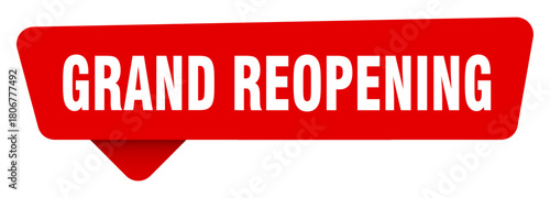 grand reopening red sticker isolated on transpatent background. grand reopening sign