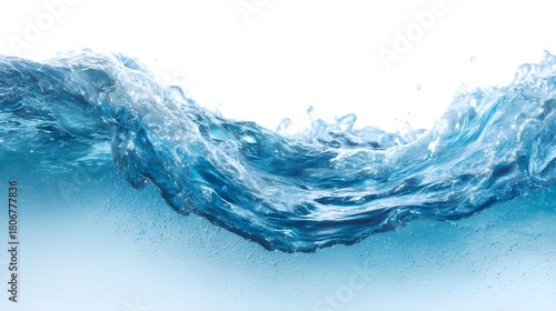 Wallpaper Mural Dynamic Blue Wave with Splashes on a White Background Torontodigital.ca