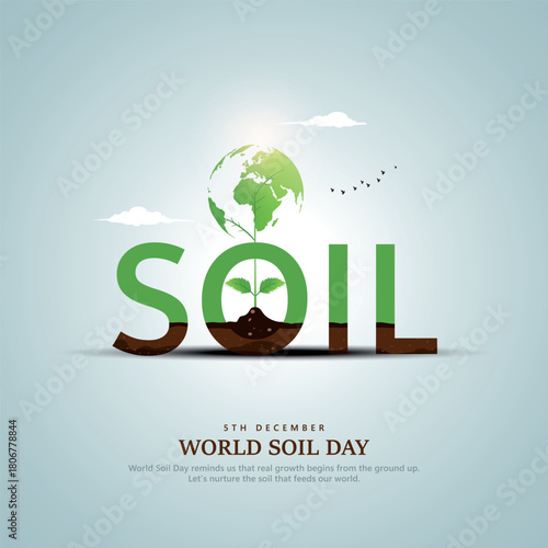 World Soil Day December 5th poster design. Creative vector illustration.