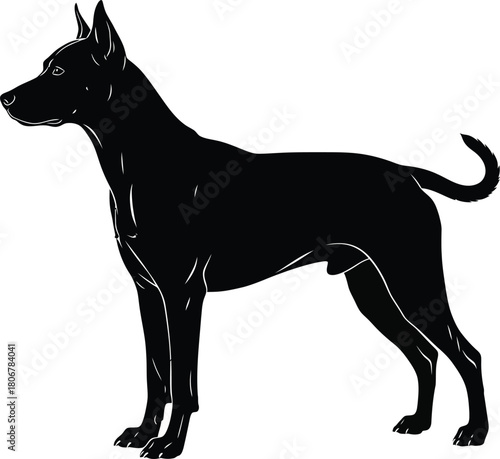 Dog silhouette vector illustration pet animal canine breed black art eps