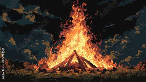 Campfire illustration
