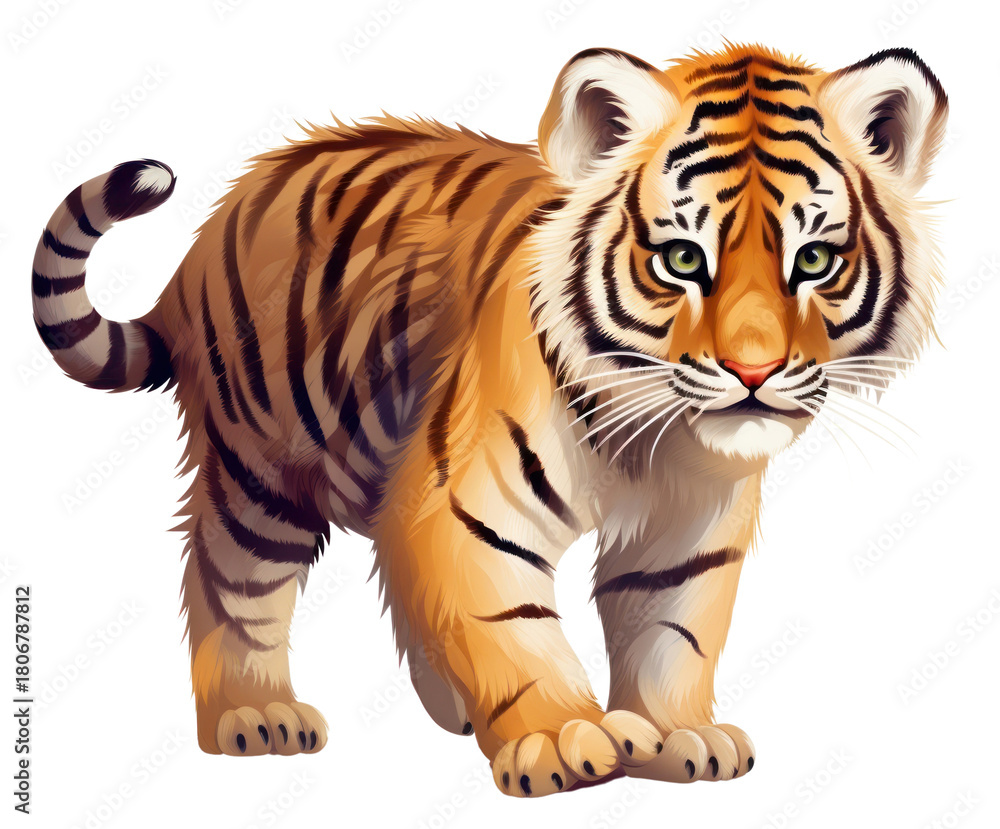 Obraz premium PNG Cute bengal tiger wildlife animal mammal.