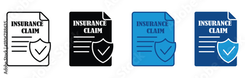 Insurance Claim Icon set. vector illustration 
